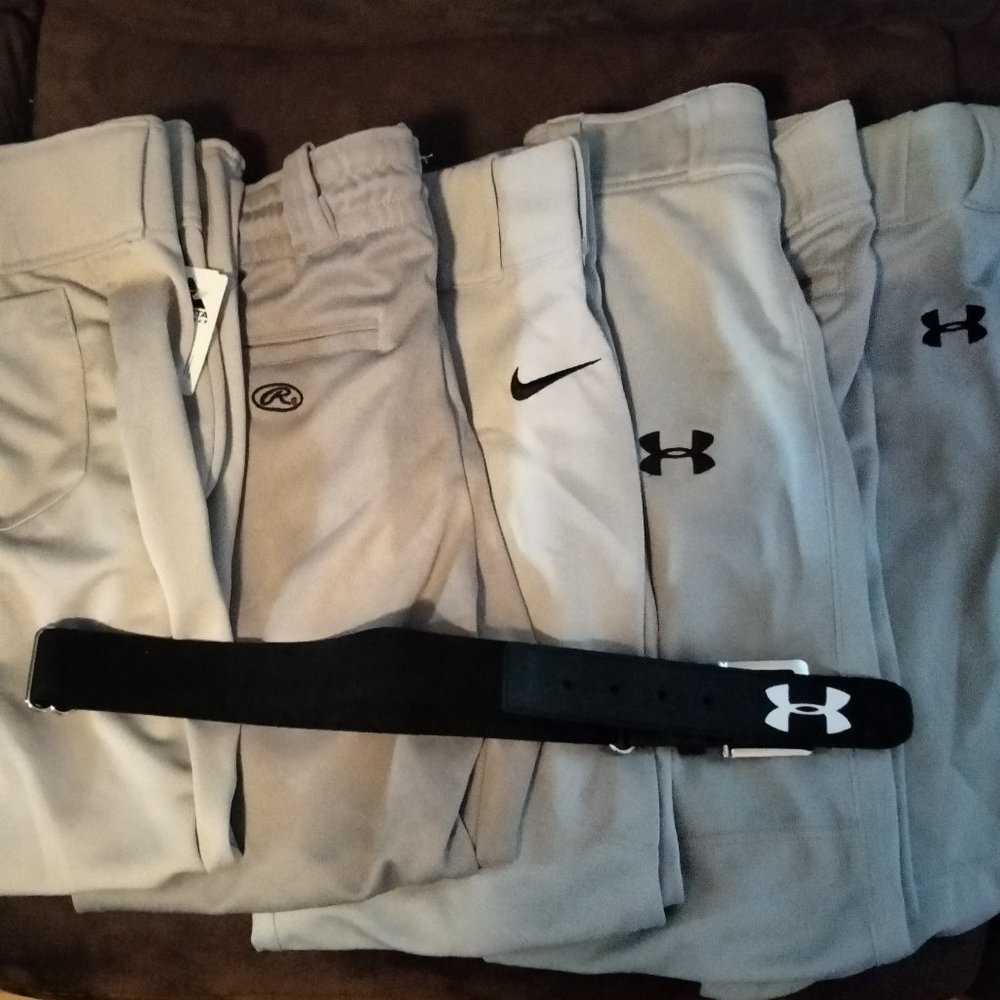 Boys Baseball Pants - various brands with Under Armour belt.